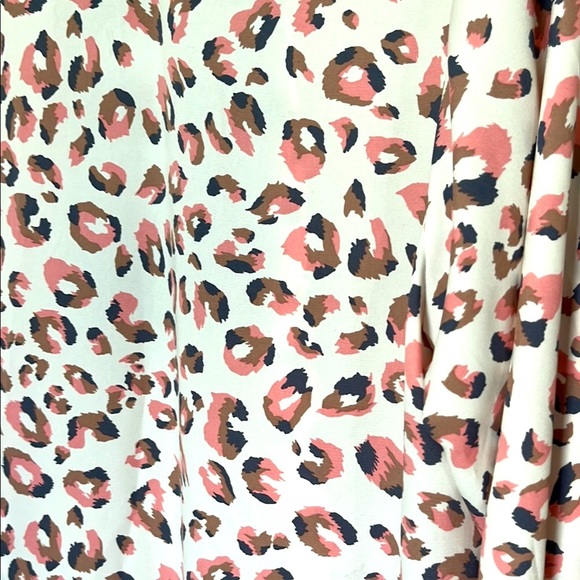 Kimono Elegant Beautiful HoneyMe Leopard Pink Brown Cream Kimono, Women’s Sz L - Picture 5 of 10